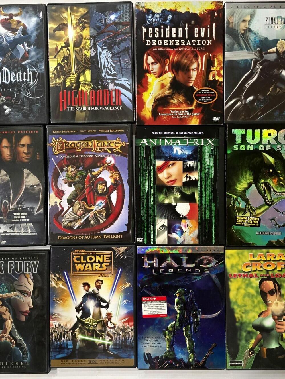 12 DVD Lot Anime Action Sci-Fi Collection Halo Resident Evil Final Fantasy Movie